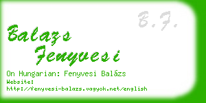 balazs fenyvesi business card