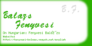 balazs fenyvesi business card